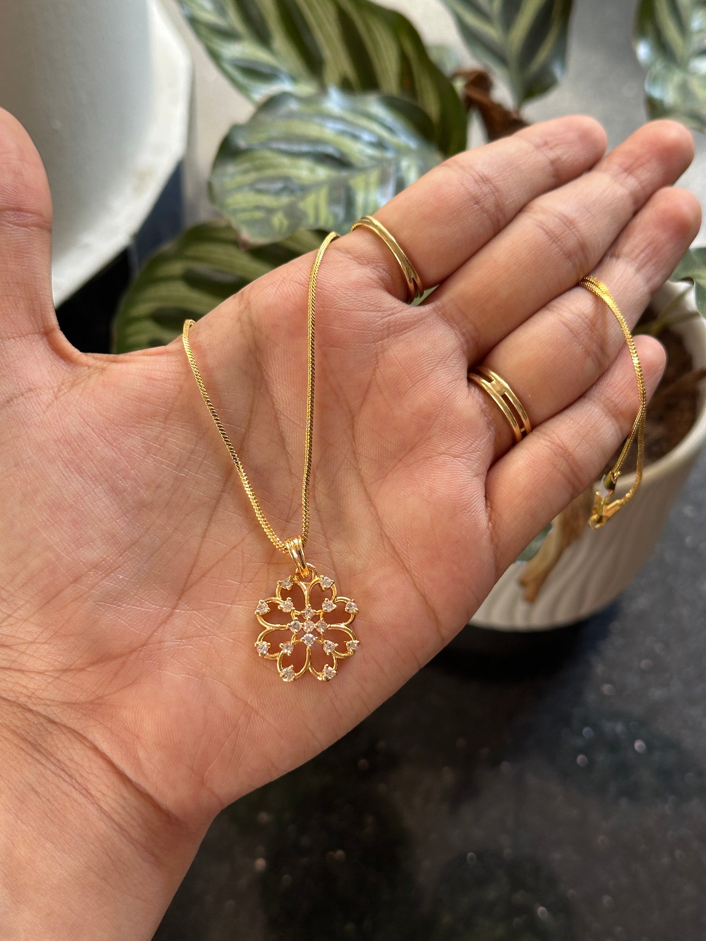 Diamond locket with Gold Chain