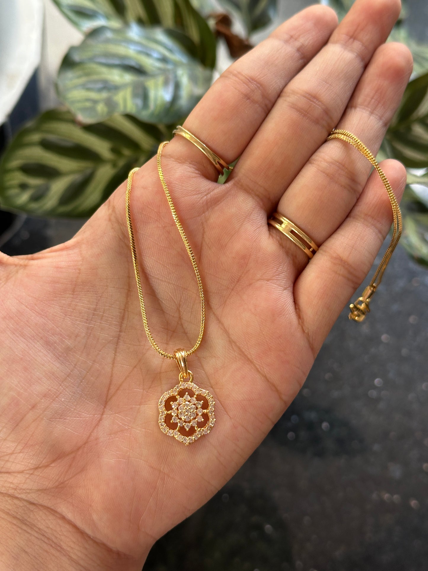 Diamond locket with Gold Chain