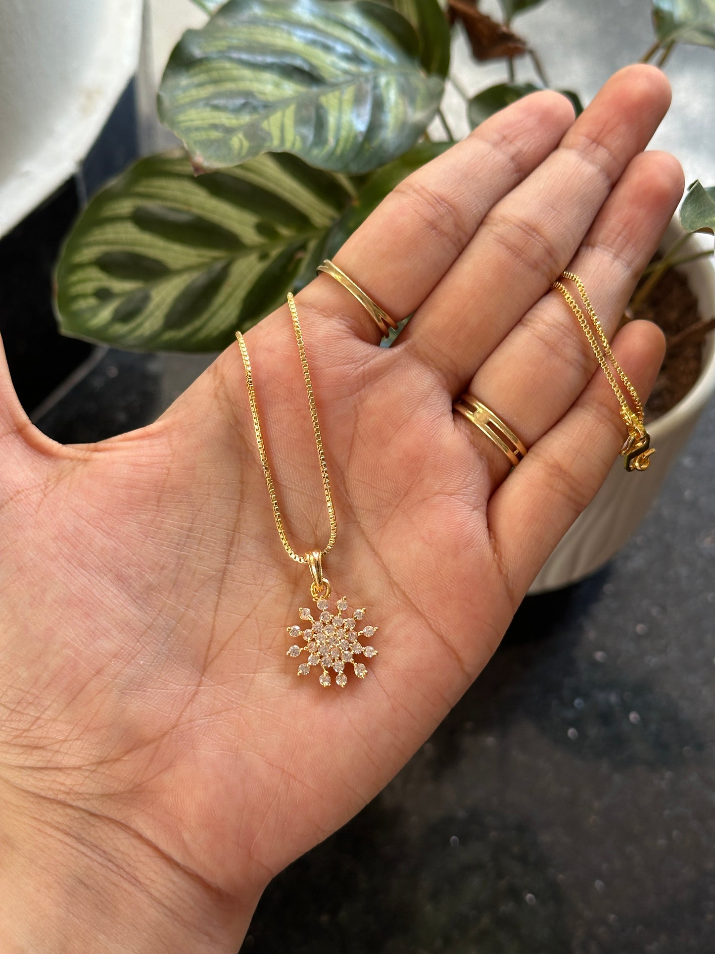 Diamond locket with Gold Chain