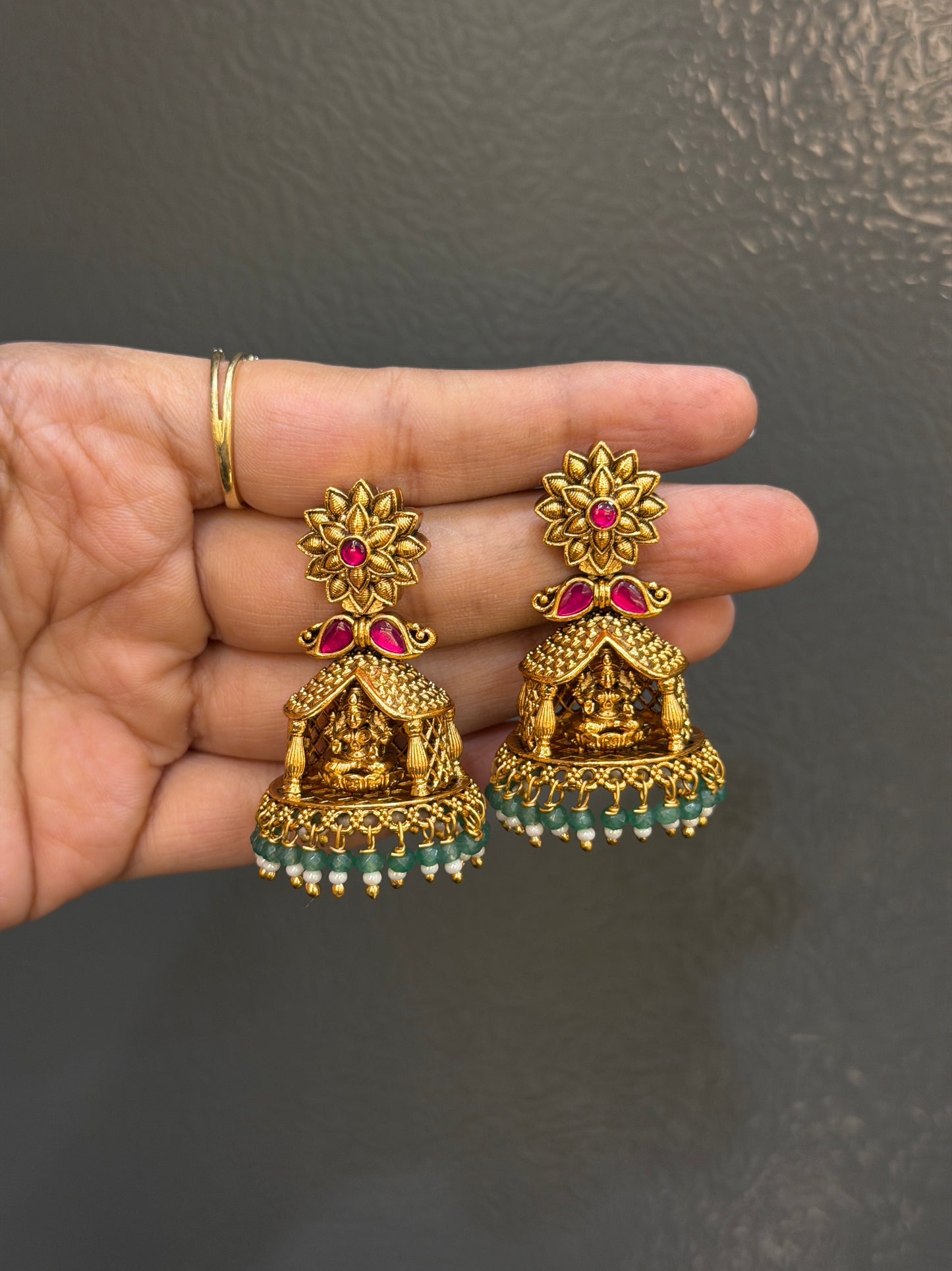 Alakha Gopuram Jhumkas