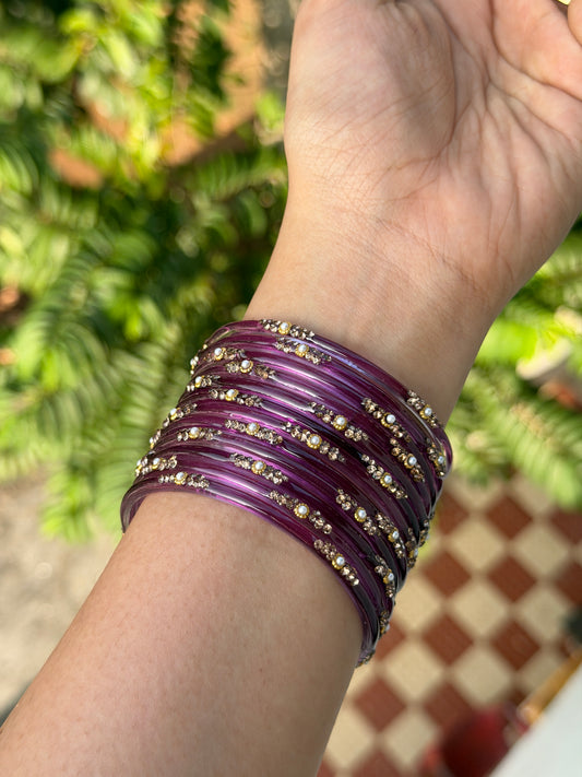 Pearl Glass Bangles