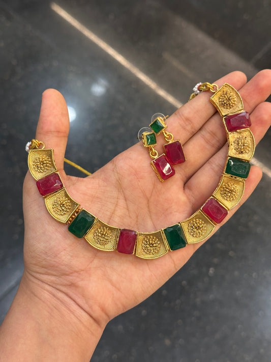 Ruby x Emerald Sufi Necklace