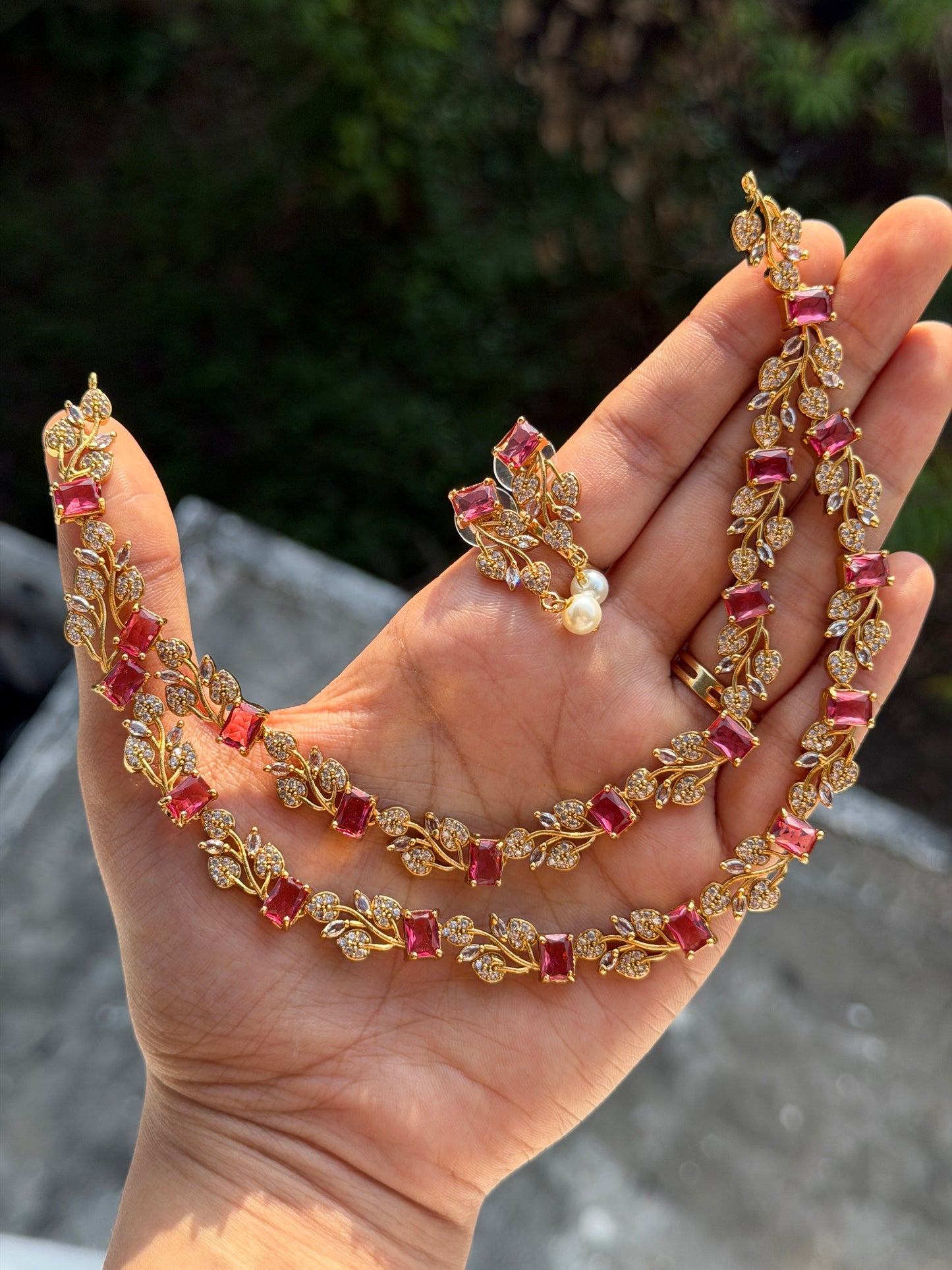 AD double Layer Vine Necklace