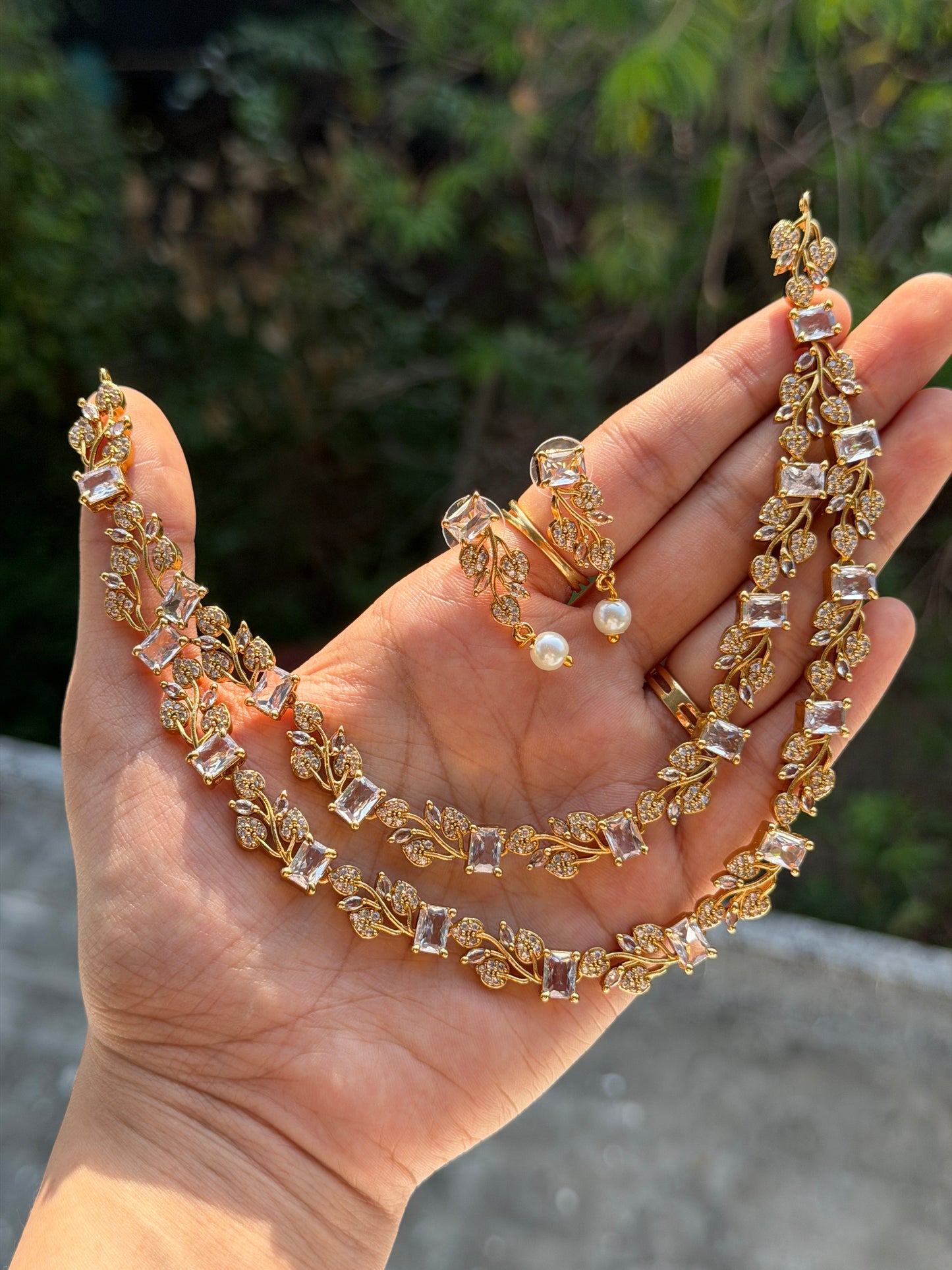 AD double Layer Vine Necklace