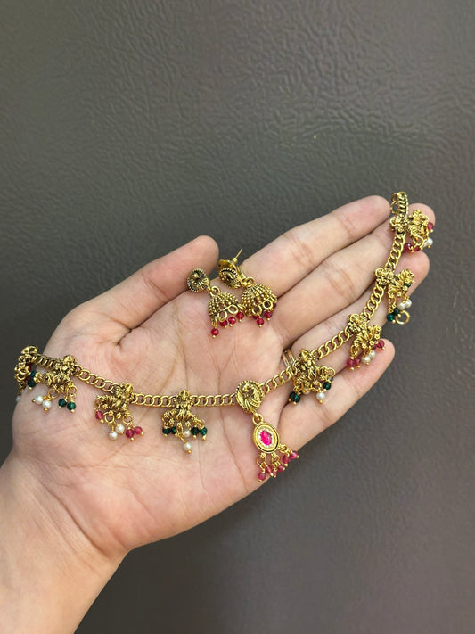 Snake chain beaded Choker