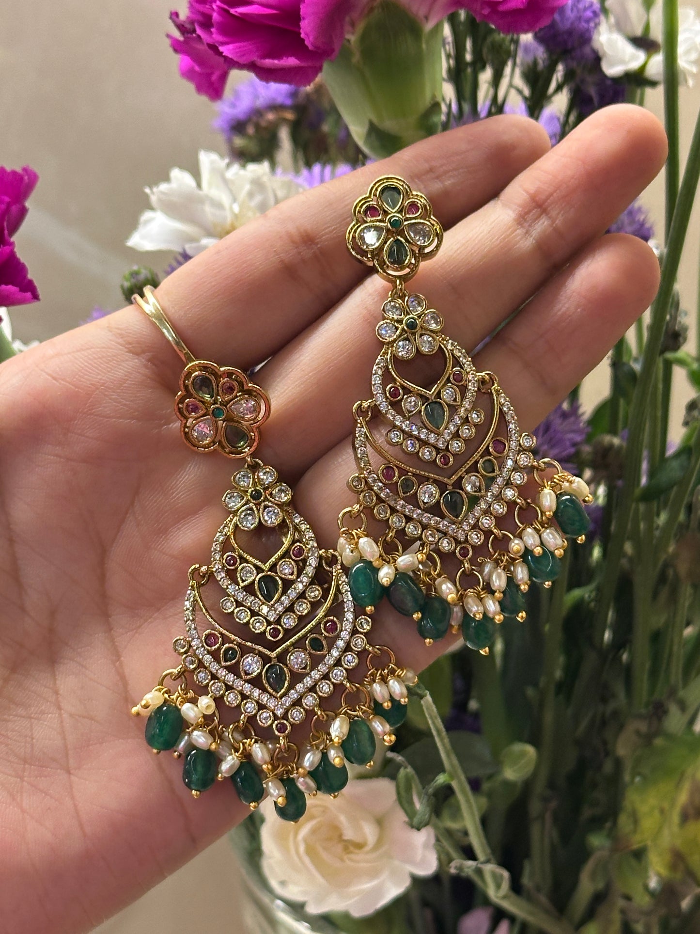 Layered Chaandbaali Earrings