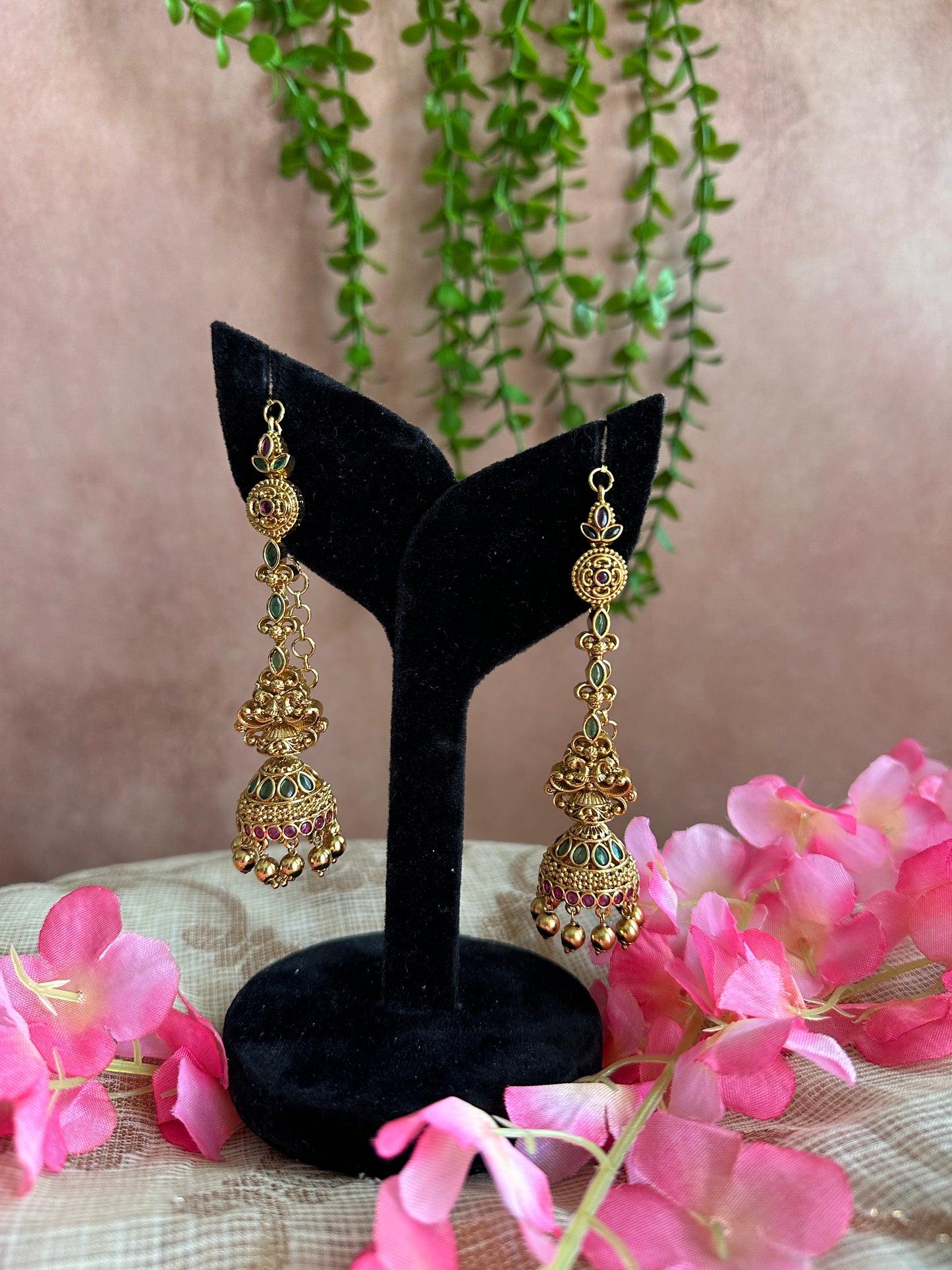 Antique jhumkas with matti