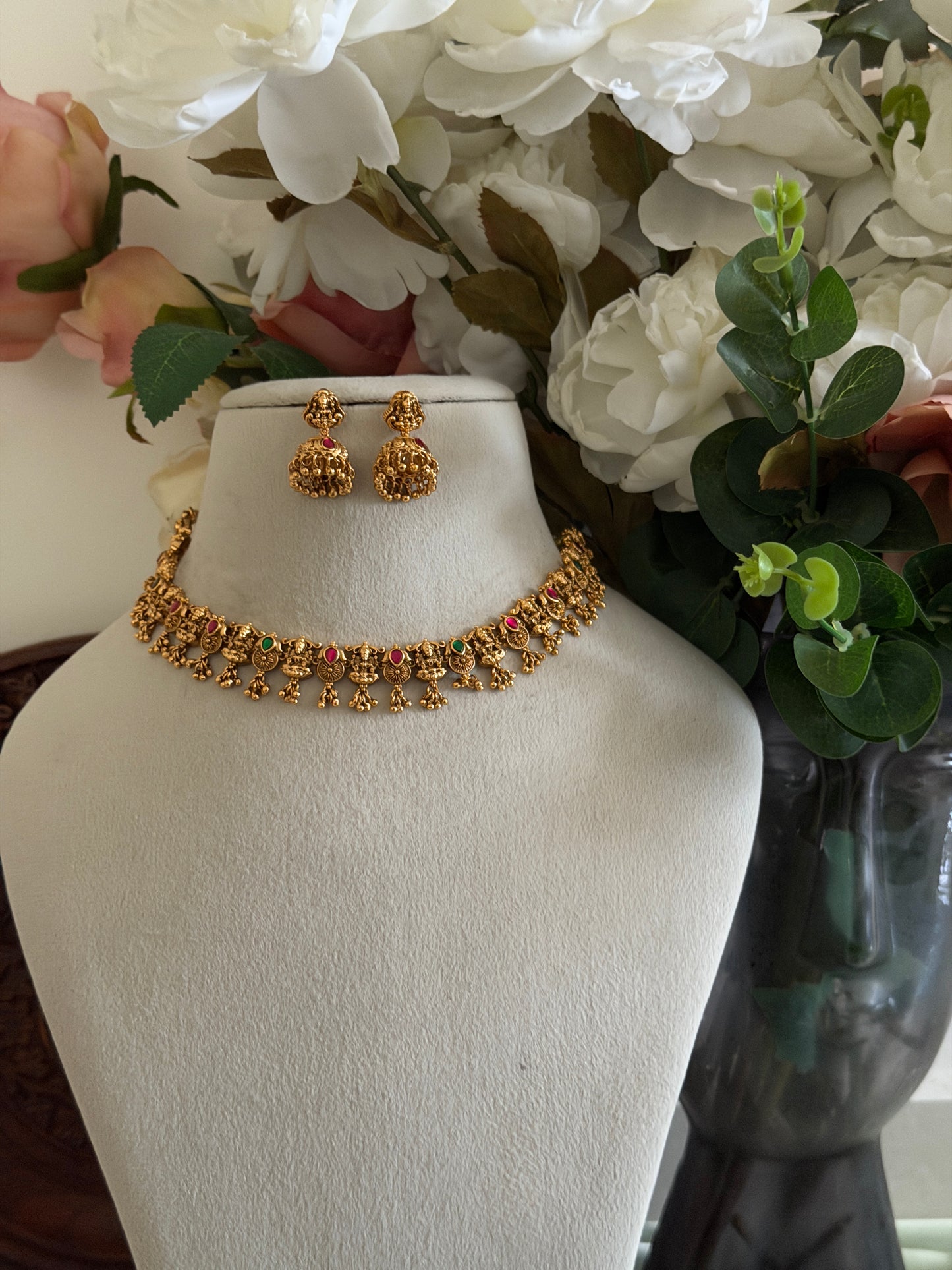 Tear Drop Jadau Lakshmi Necklace