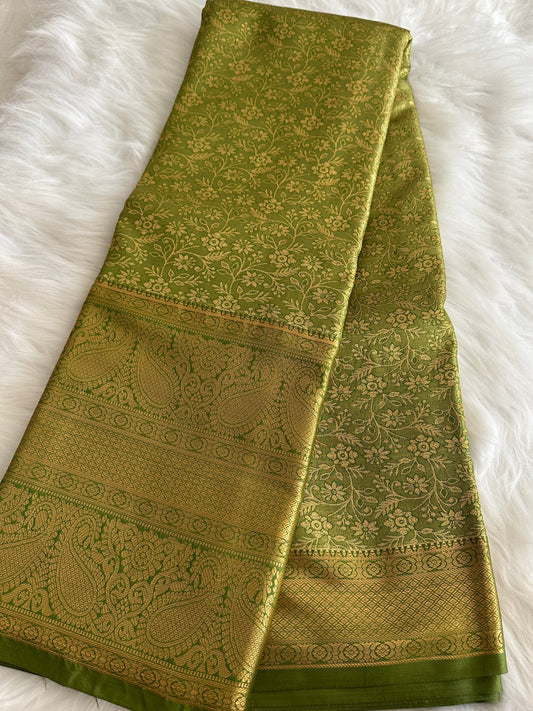 Parakeet Green Kanchi Tissue Pattu