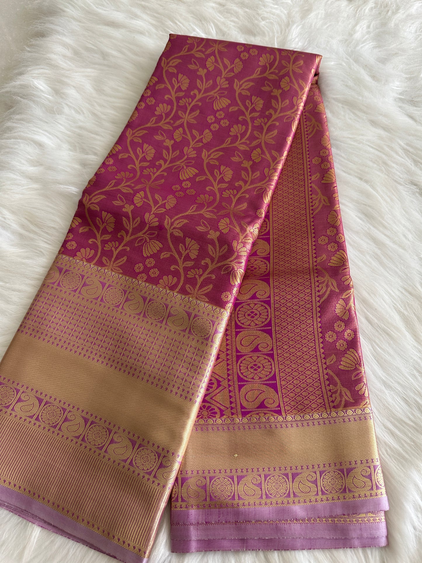 Mulberry Pink Kanchi Tissue Pattu