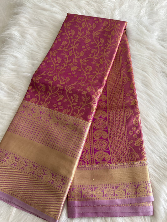 Mulberry Pink Kanchi Tissue Pattu