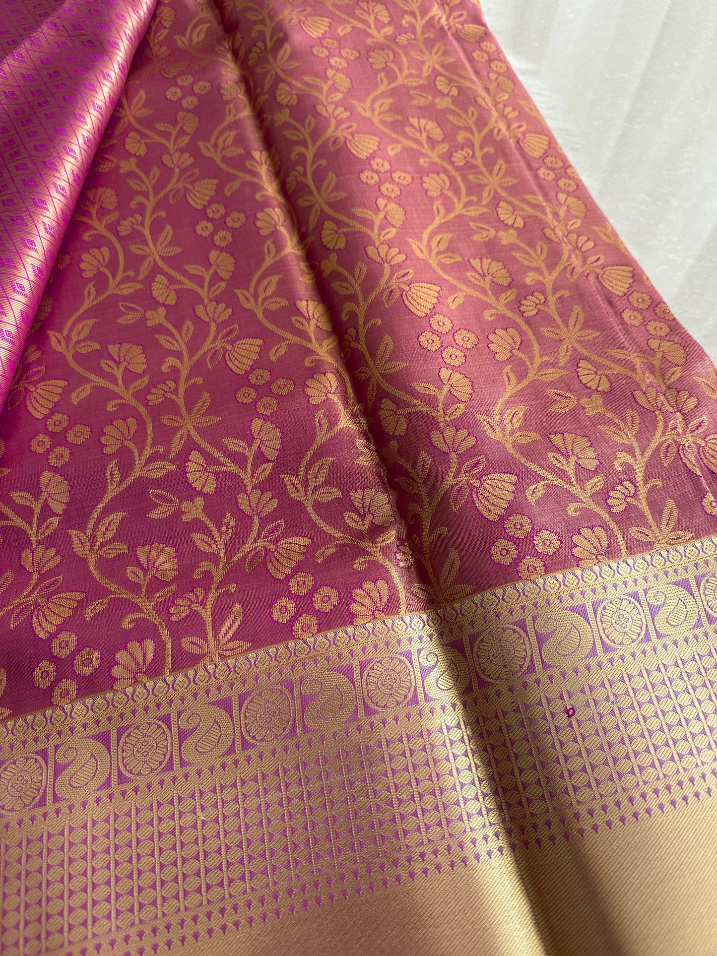 Mulberry Pink Kanchi Tissue Pattu