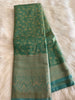 Light Sea Green and Blue Dual Tone Kanchi Tissue Silk
