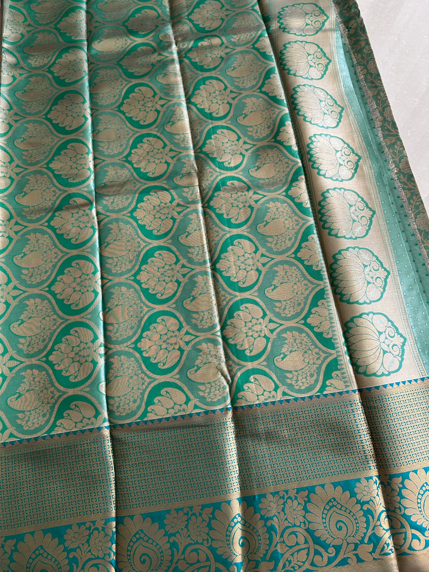 Sea Green Kanchi Tissue Pattu