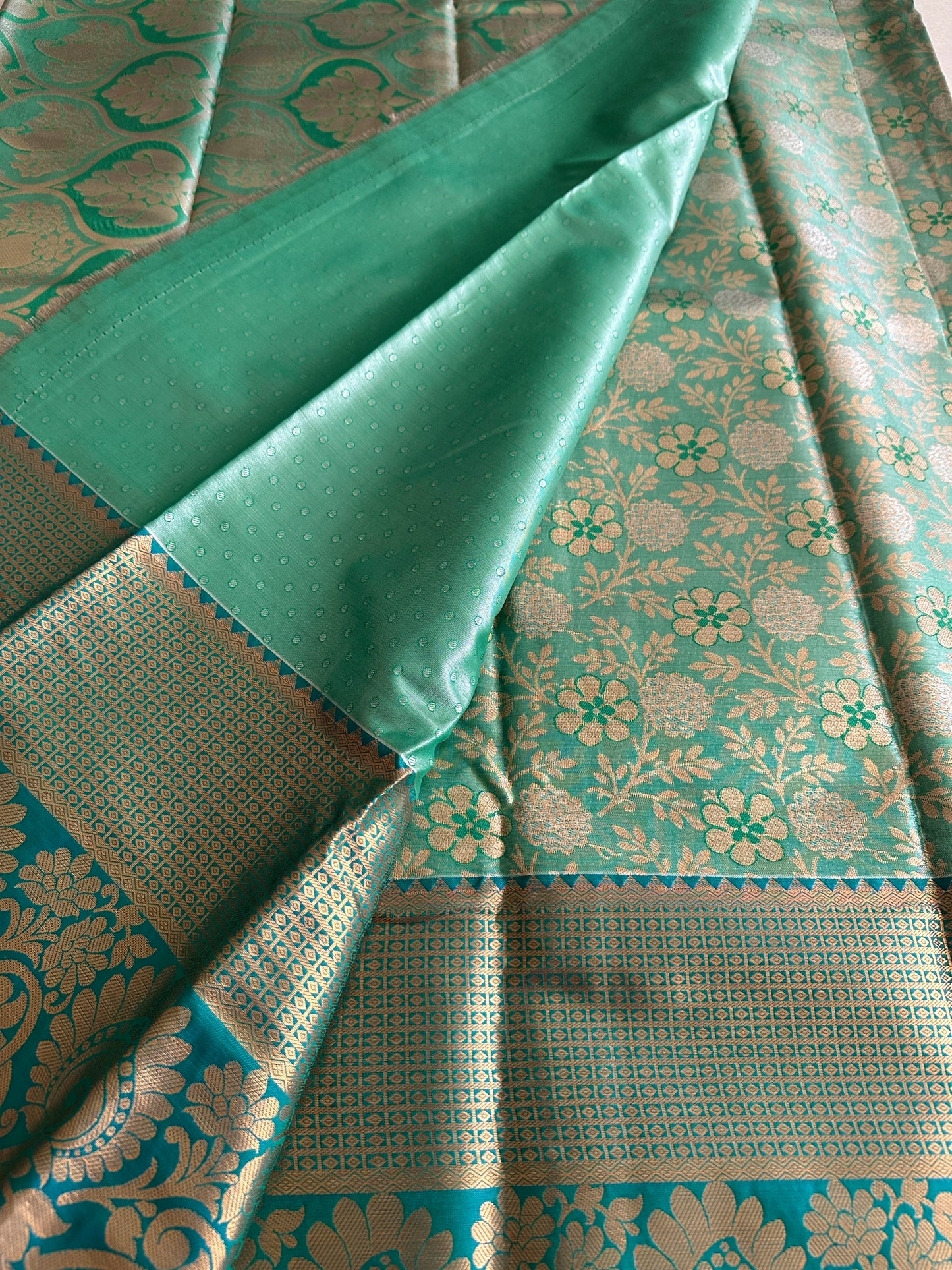 Sea Green Kanchi Tissue Pattu