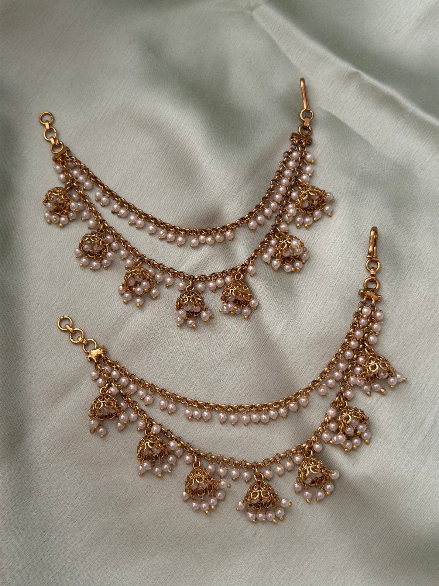 2 Line Mattal with Hanging Jhumkas