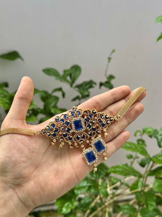 Budgeted Sapphire Kemp Choker Set