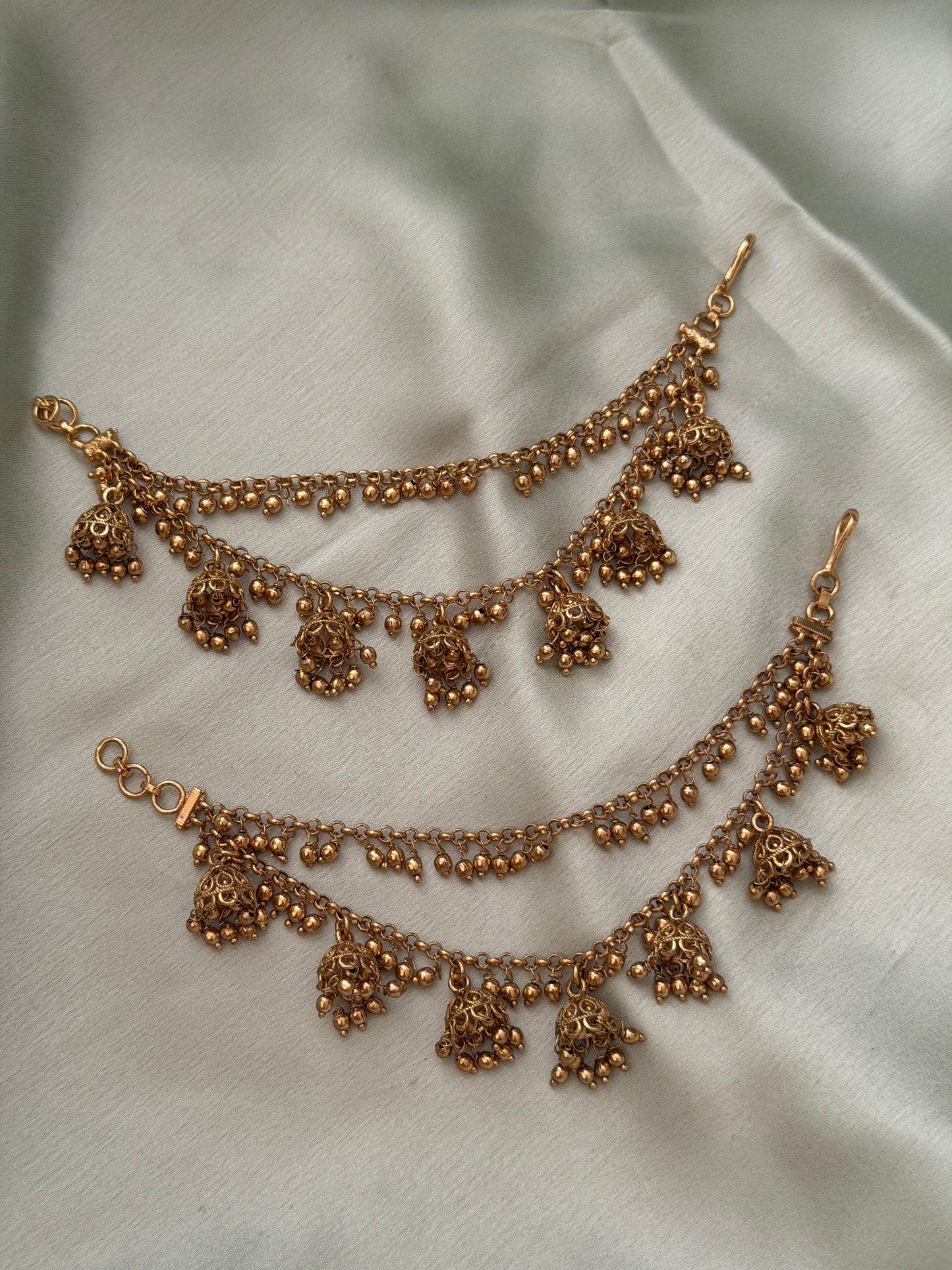 2 Line Mattal with Hanging Jhumkas