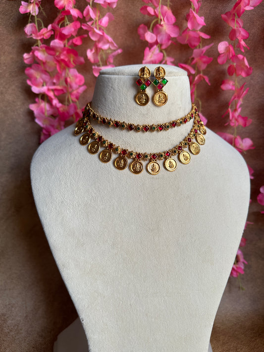 Double layer kemp multi necklace