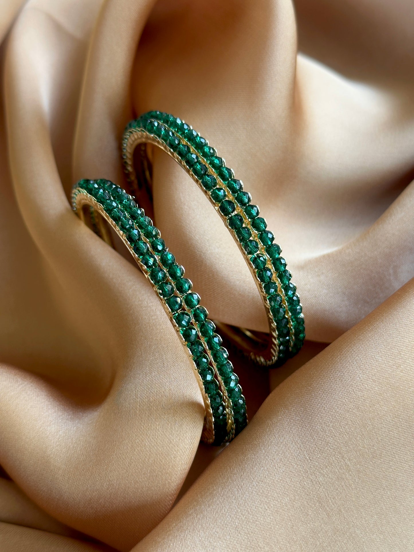 Sparkling Beads Bangles (Set of 4)