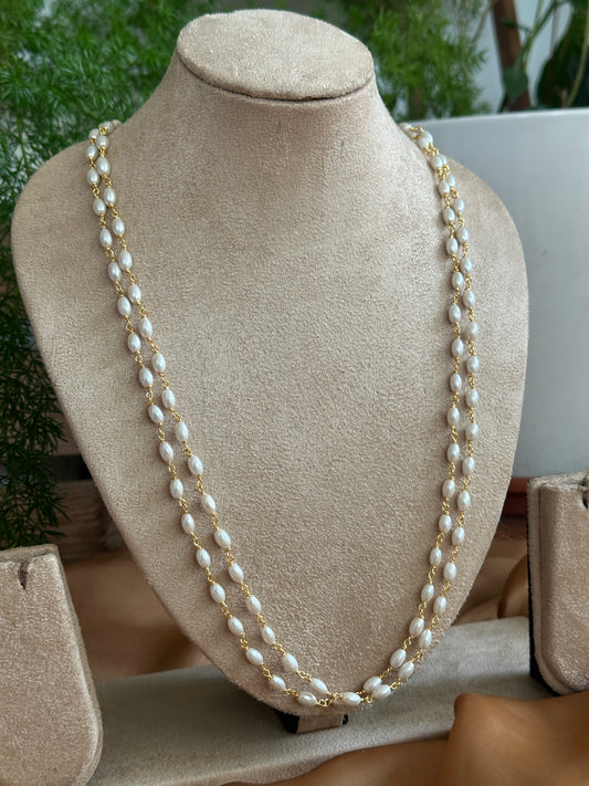 Double layer Rice Pearl chain