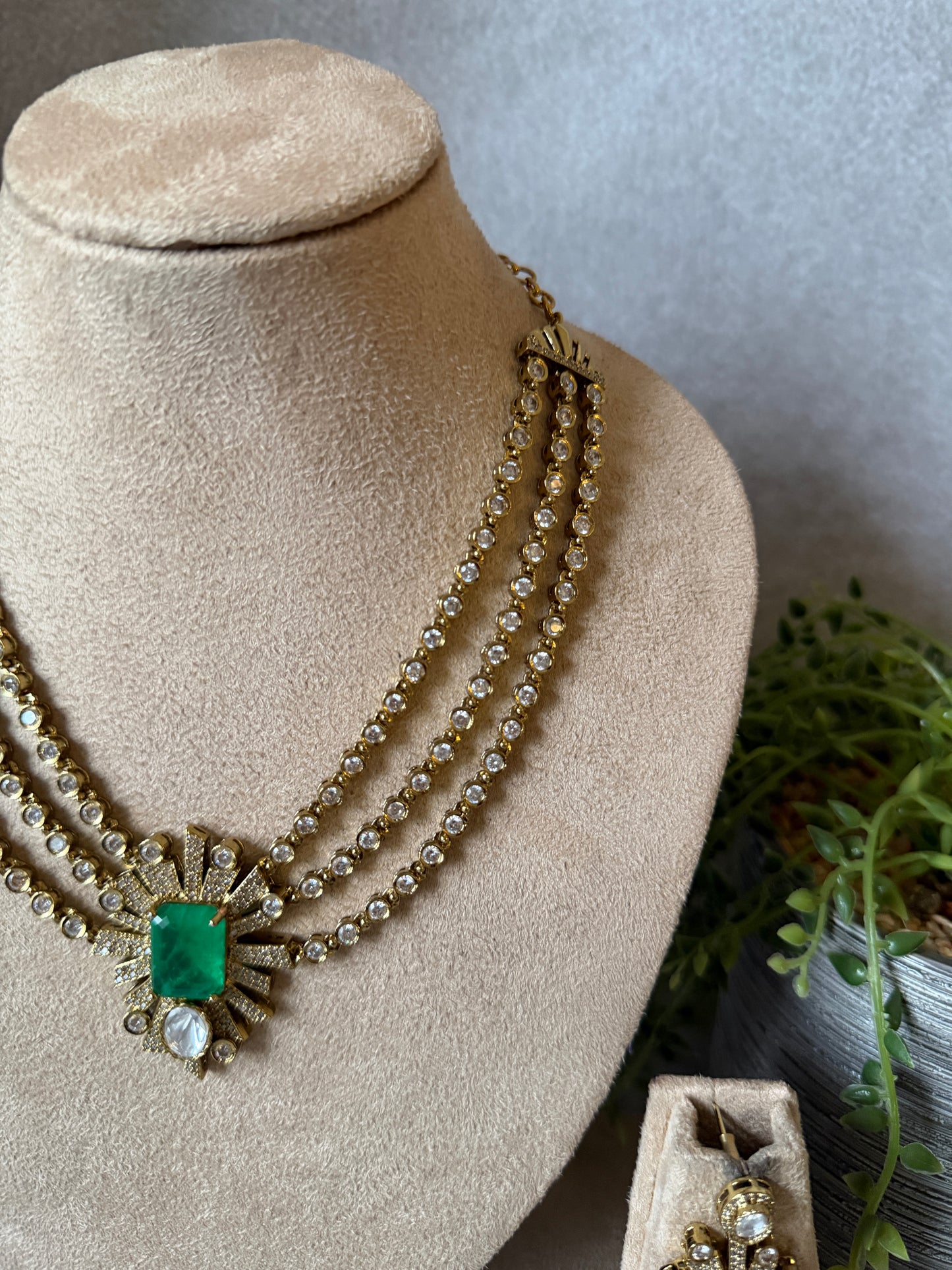 Three Layer Doublet Stone Necklace