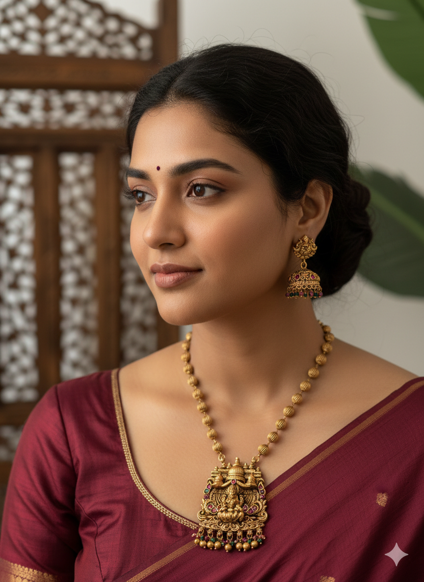 Kayalvizhi Gold Bead Haaram
