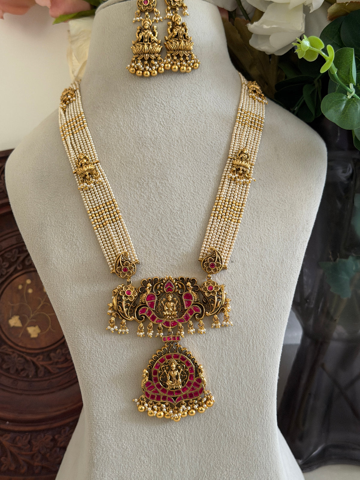 Bhimika Baby Pearl Haaram set