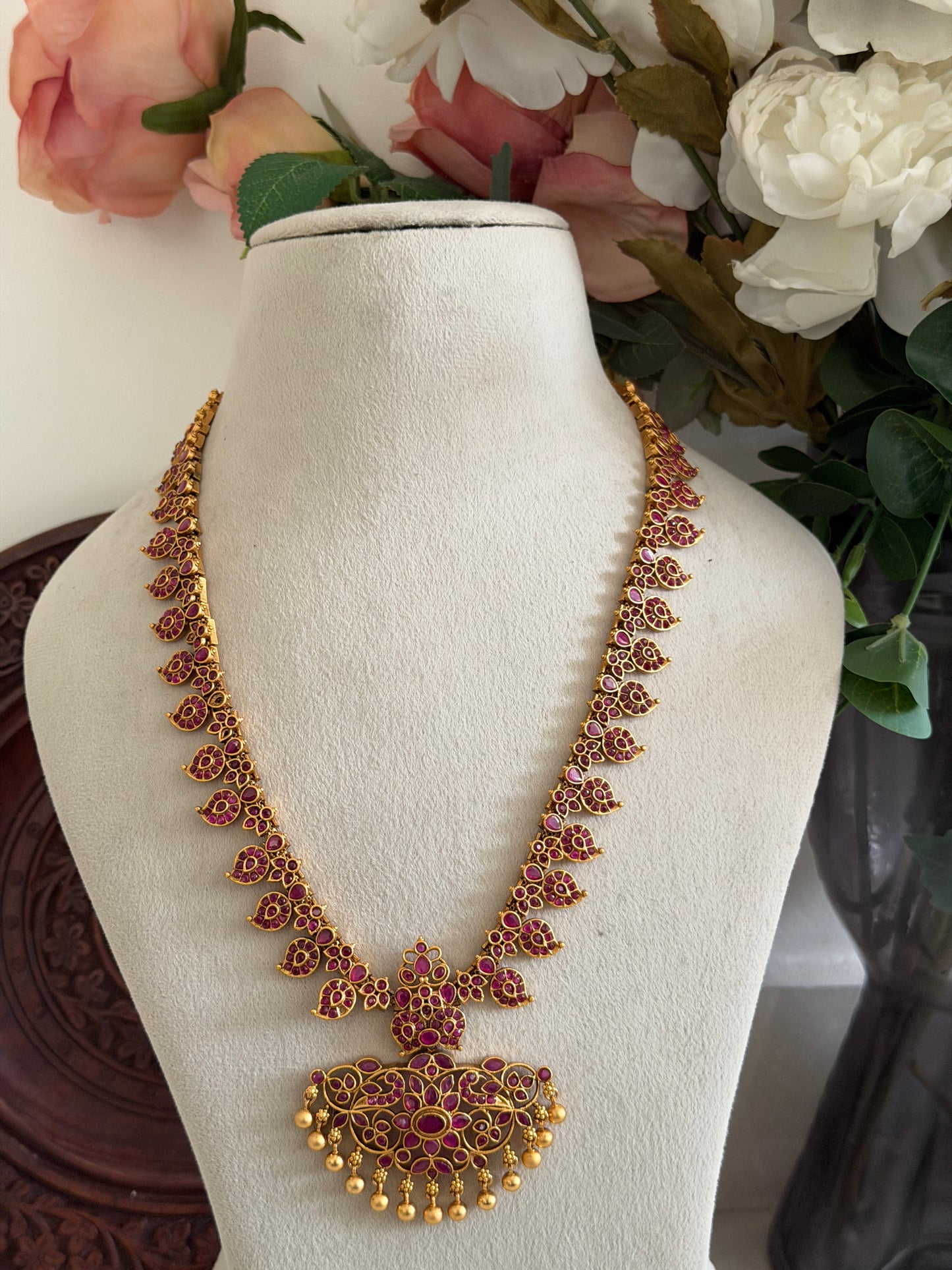 Premium Ruby Kempu Haaram