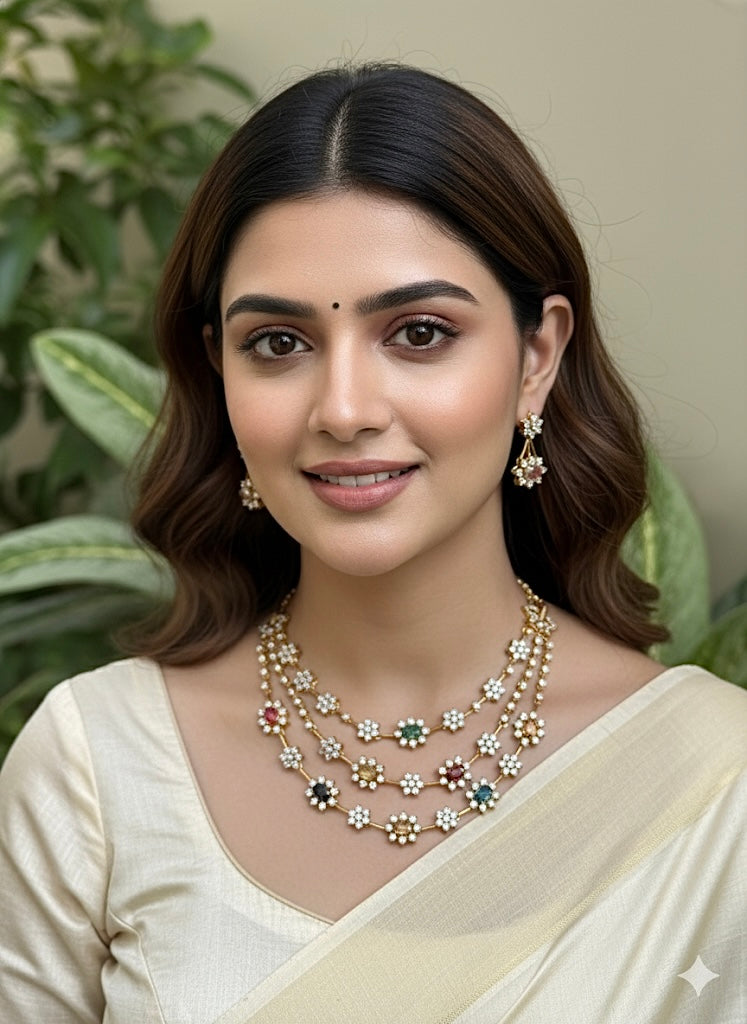 Roseline AD Navaratna Necklace