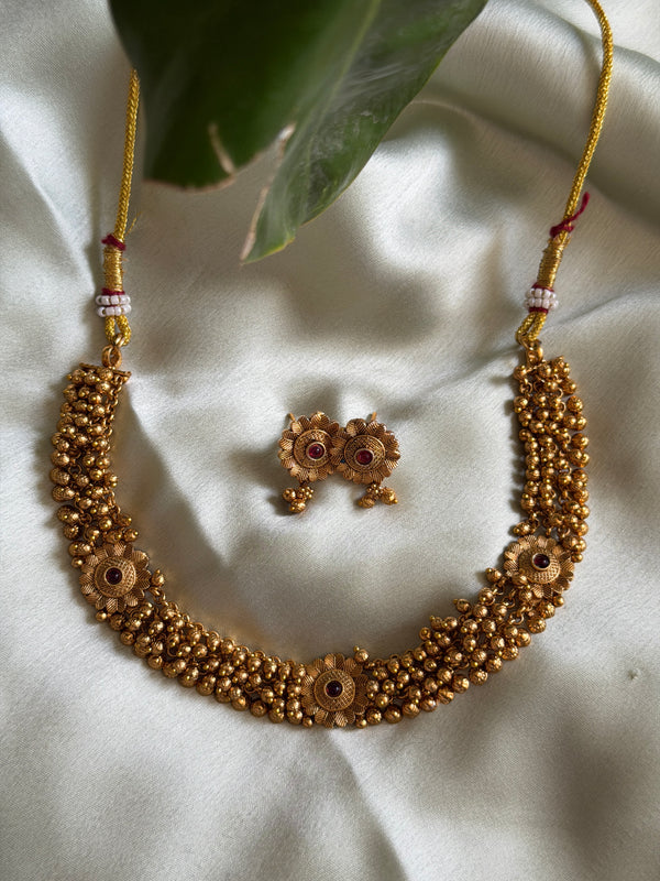 Buvani Gold Bead Necklace