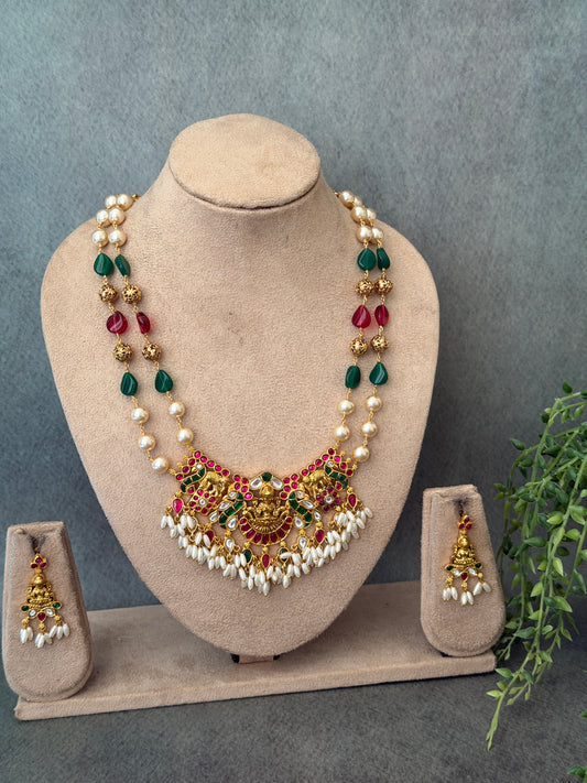 Beaded Jadau Rice Pearl Haaram