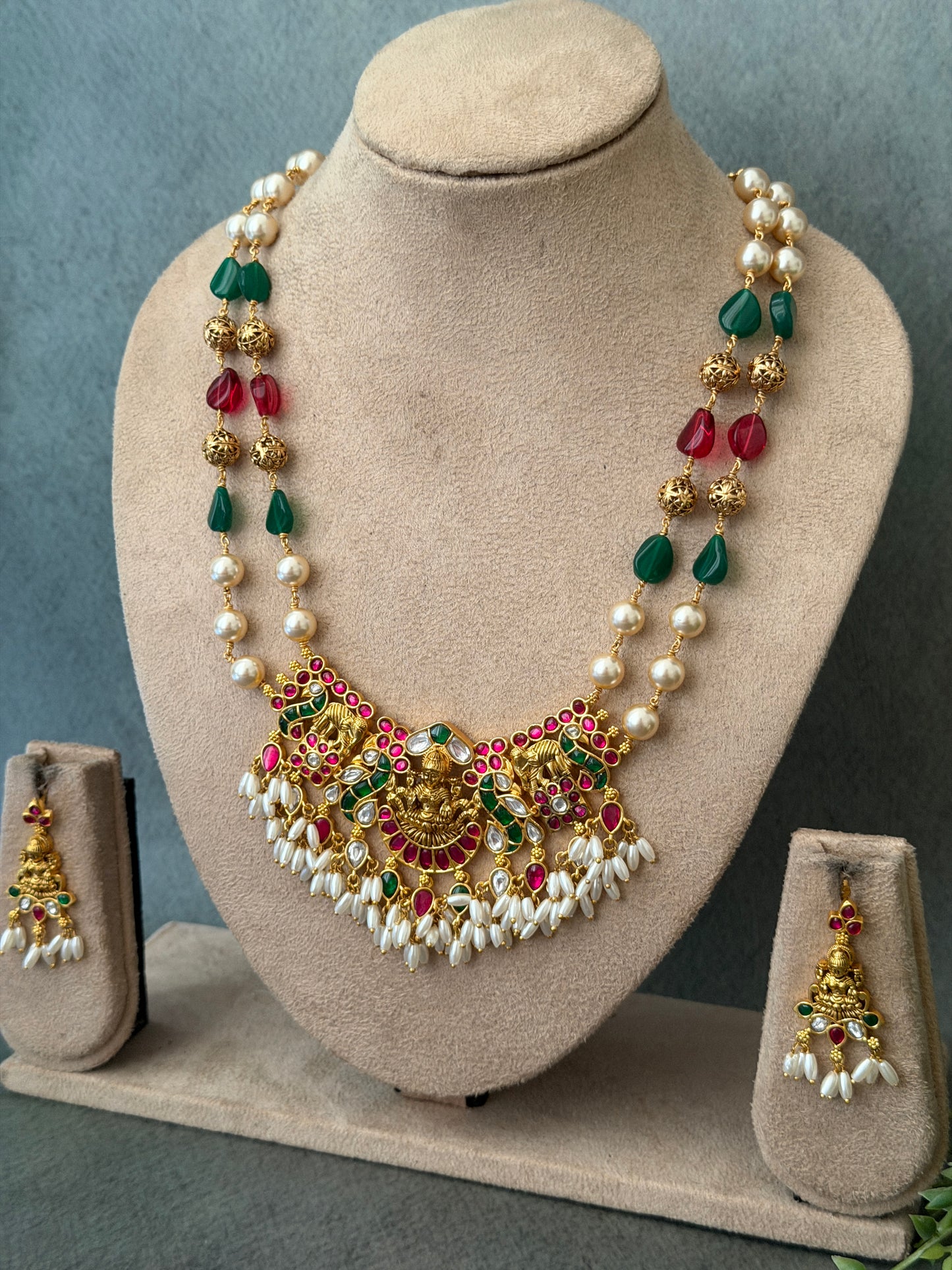 Beaded Jadau Rice Pearl Haaram