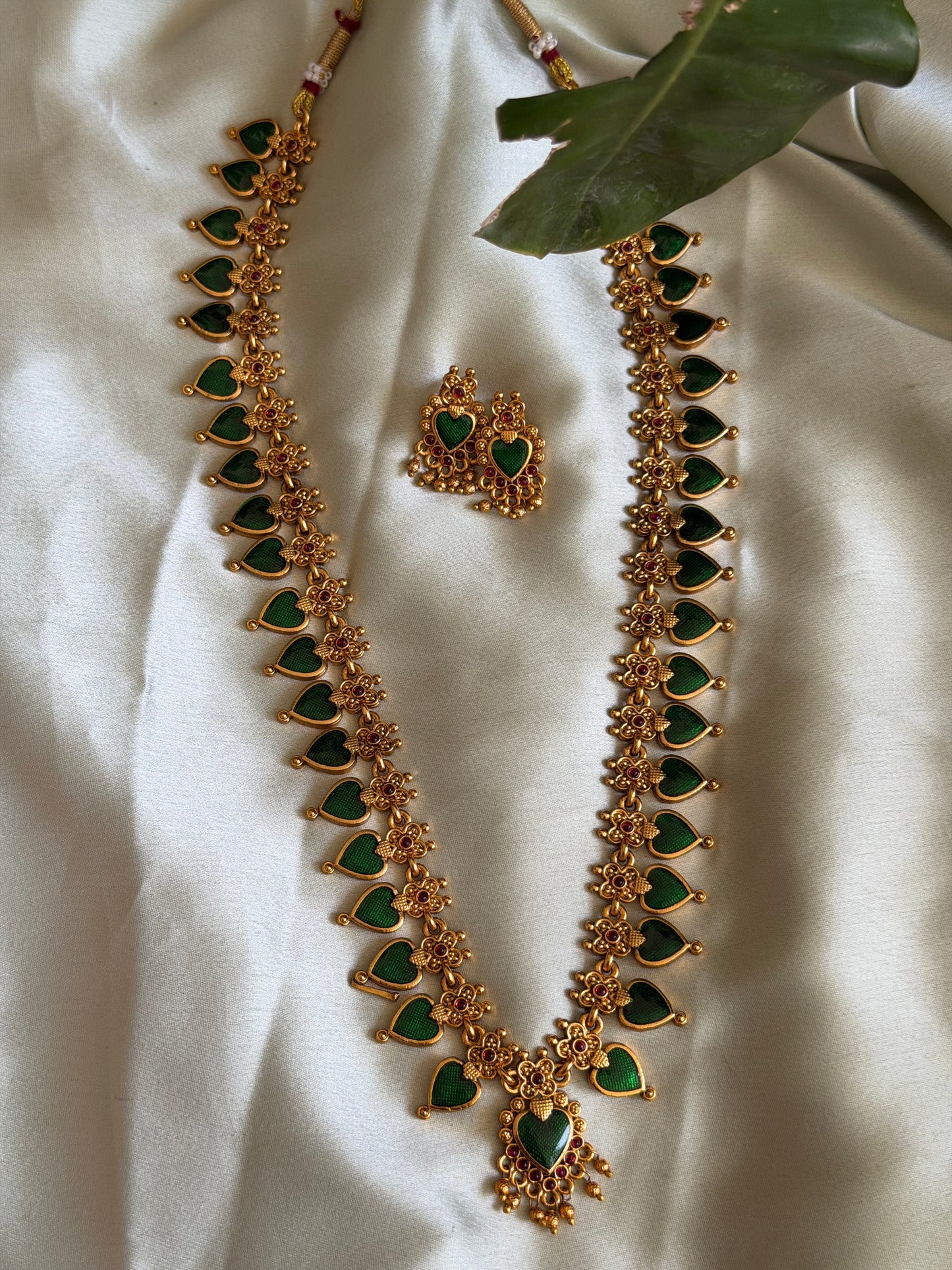 Mini Heart Palakka Haaram Set