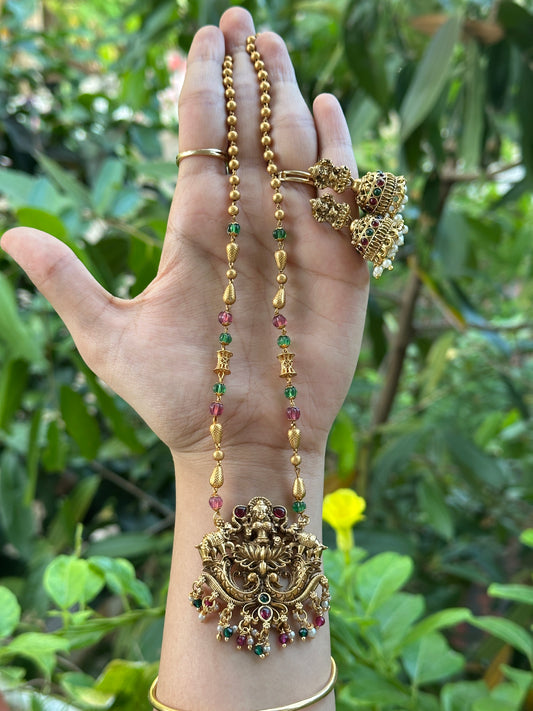 Pastel x Gold Bead Lakshmi Chain