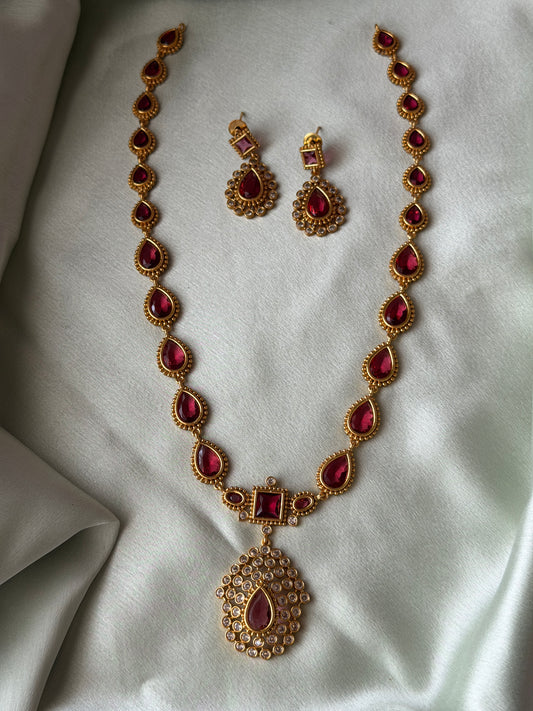 Jyothika Inspired Premium Ruby Haaram
