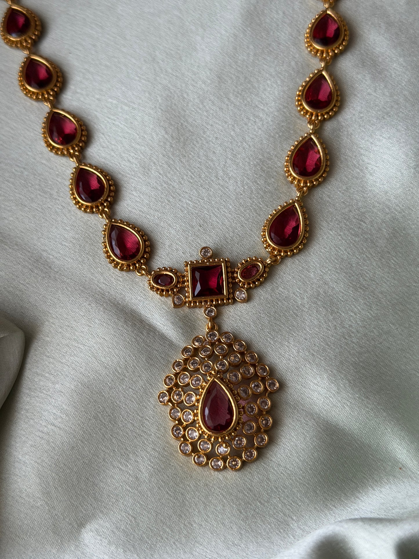 Jyothika Inspired Premium Ruby Haaram