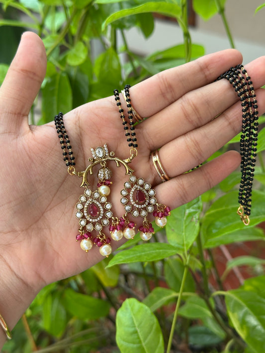 Dual Pendant Mozonite Mangalsutra
