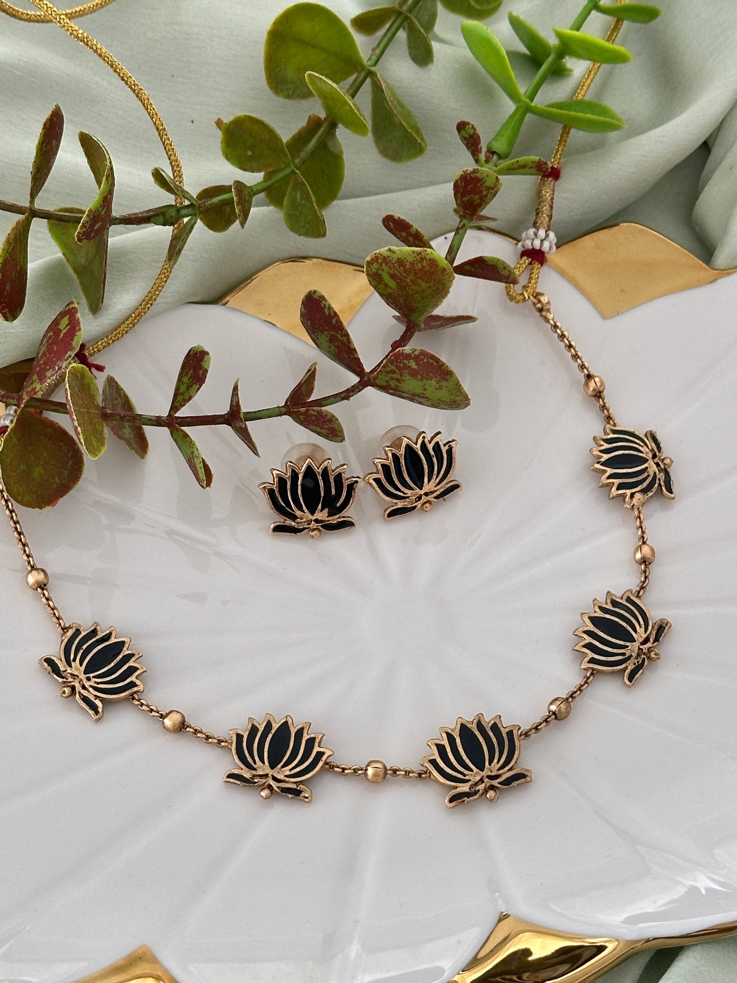 Manju Inspired Lotus Choker