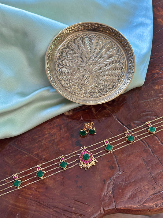 One Gram Gold Plated Palakka Choker v4.0