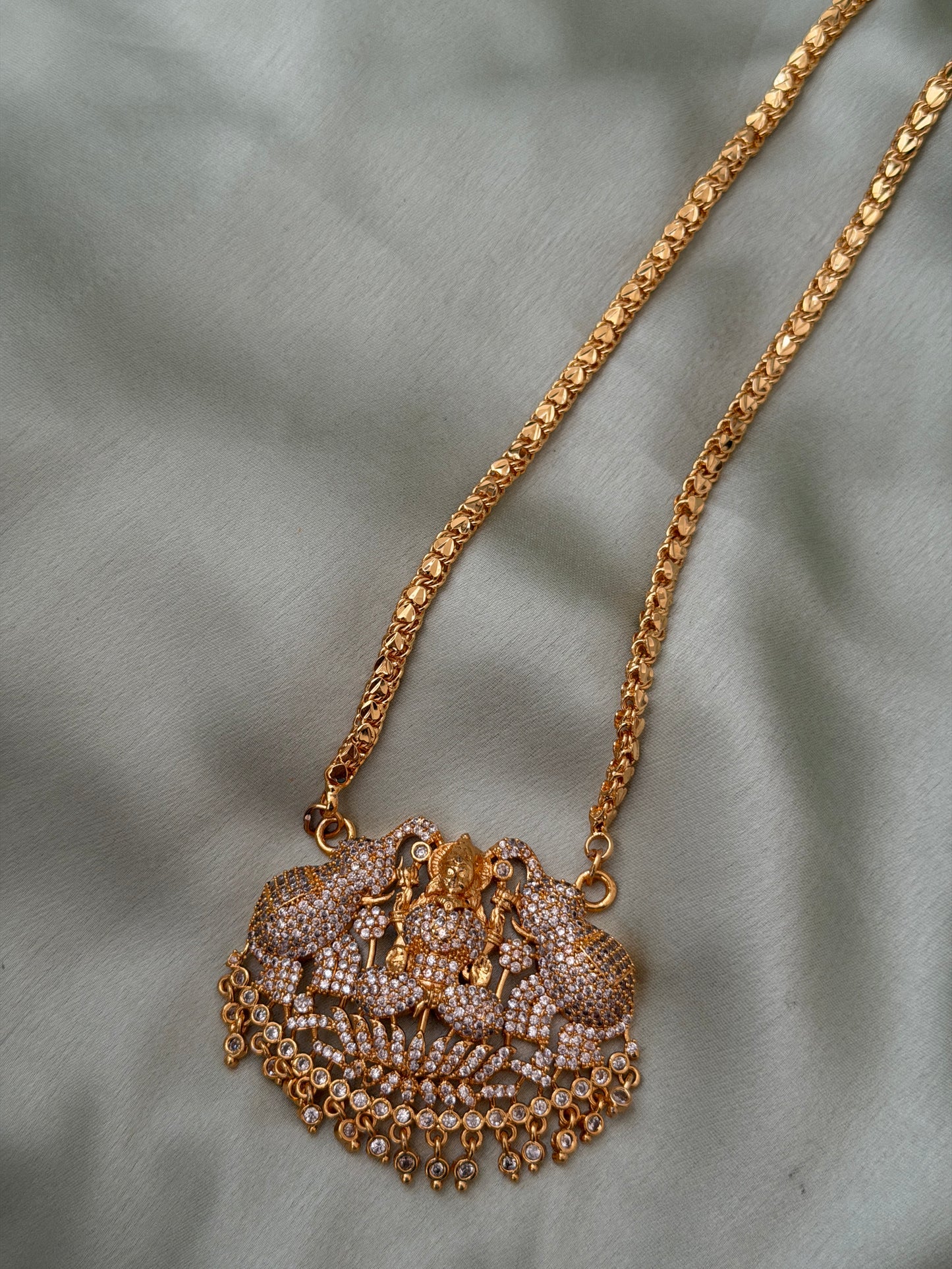 Dual Tusker Lakshmi Dollar Chain