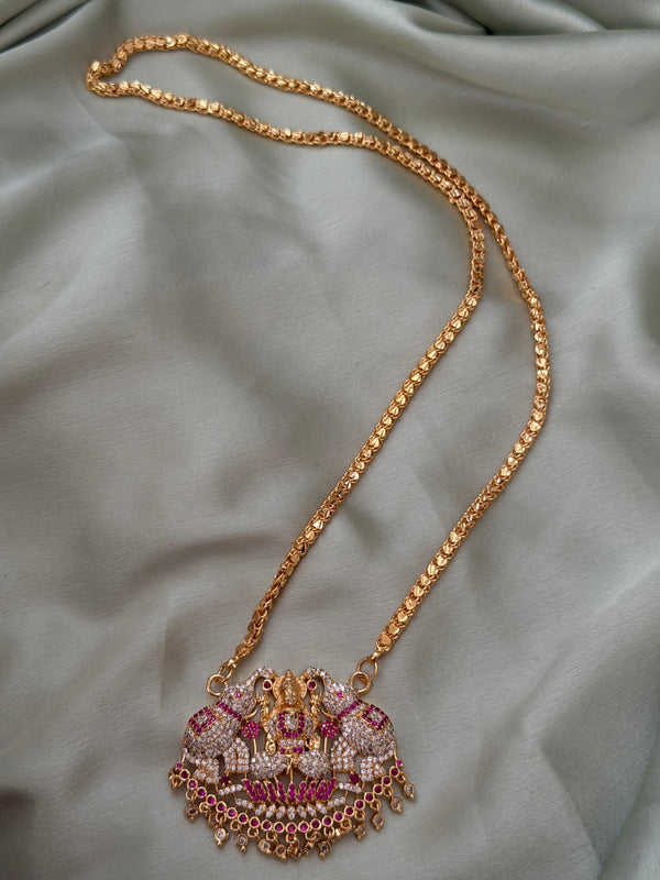 Dual Tusker Lakshmi Dollar Chain