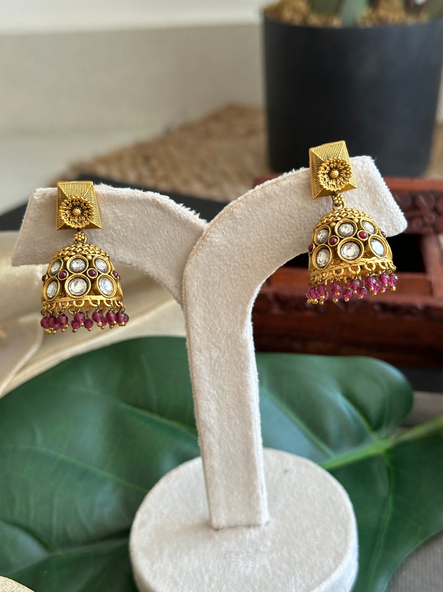 Farah Antique Necklace with Jhumkas