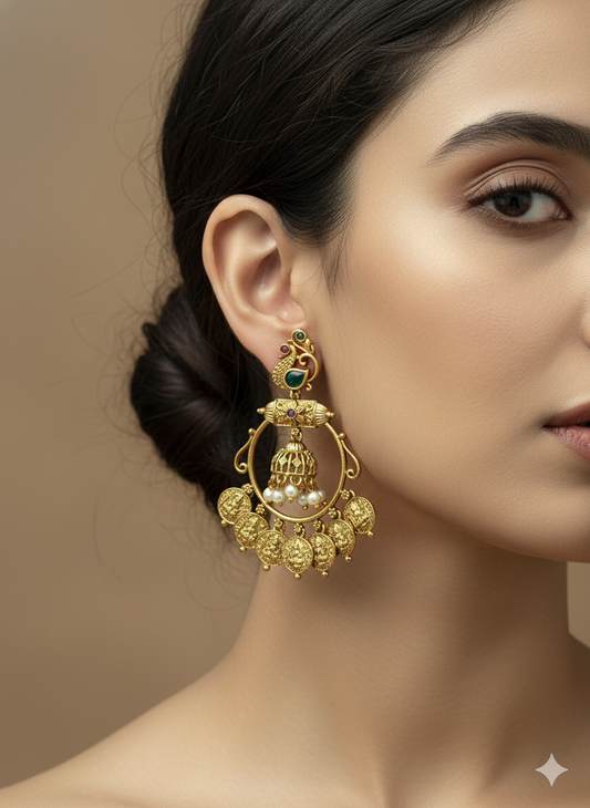 Coin Chaandbali Earrings
