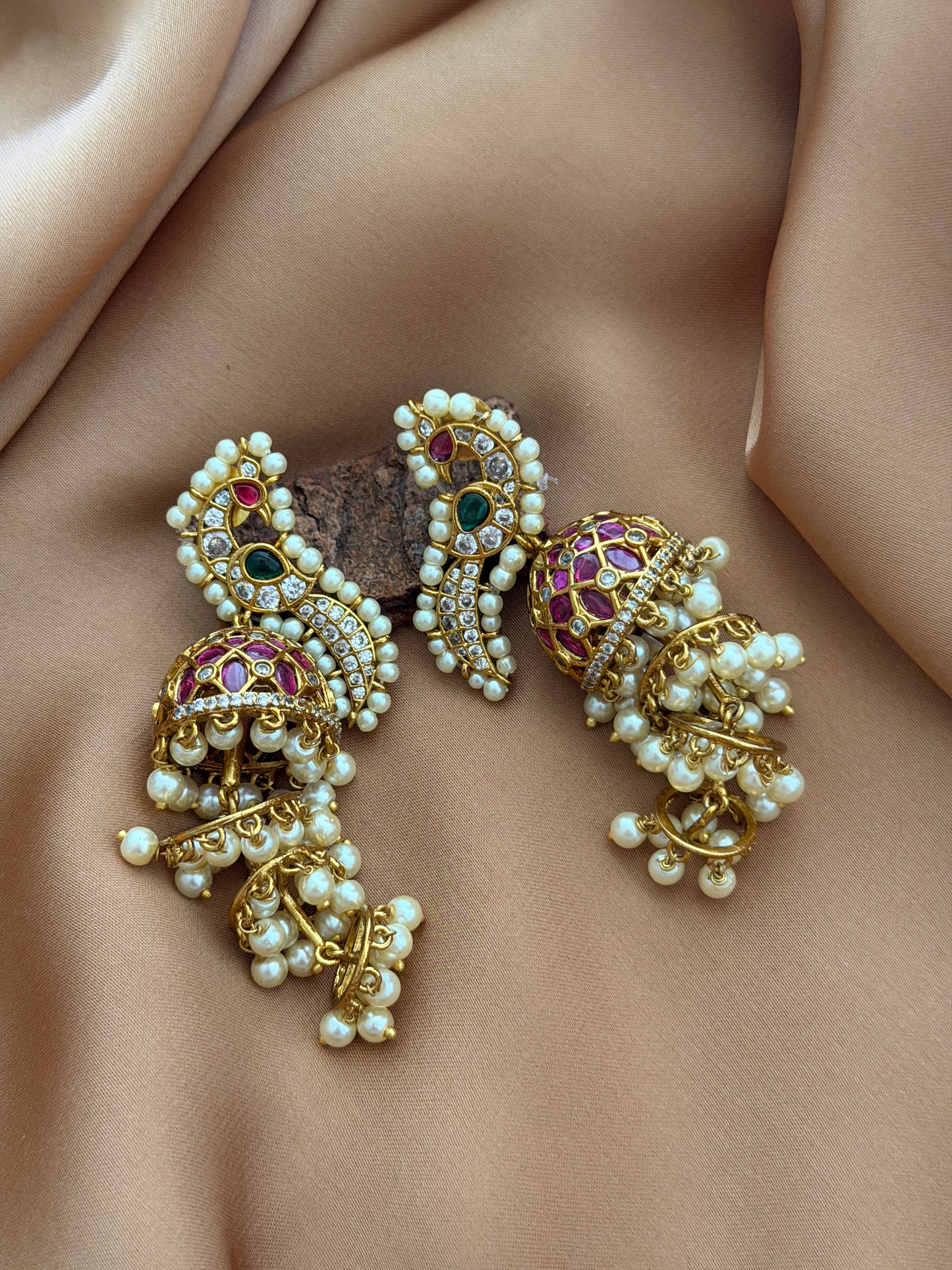 Layered Peacock Jhumka