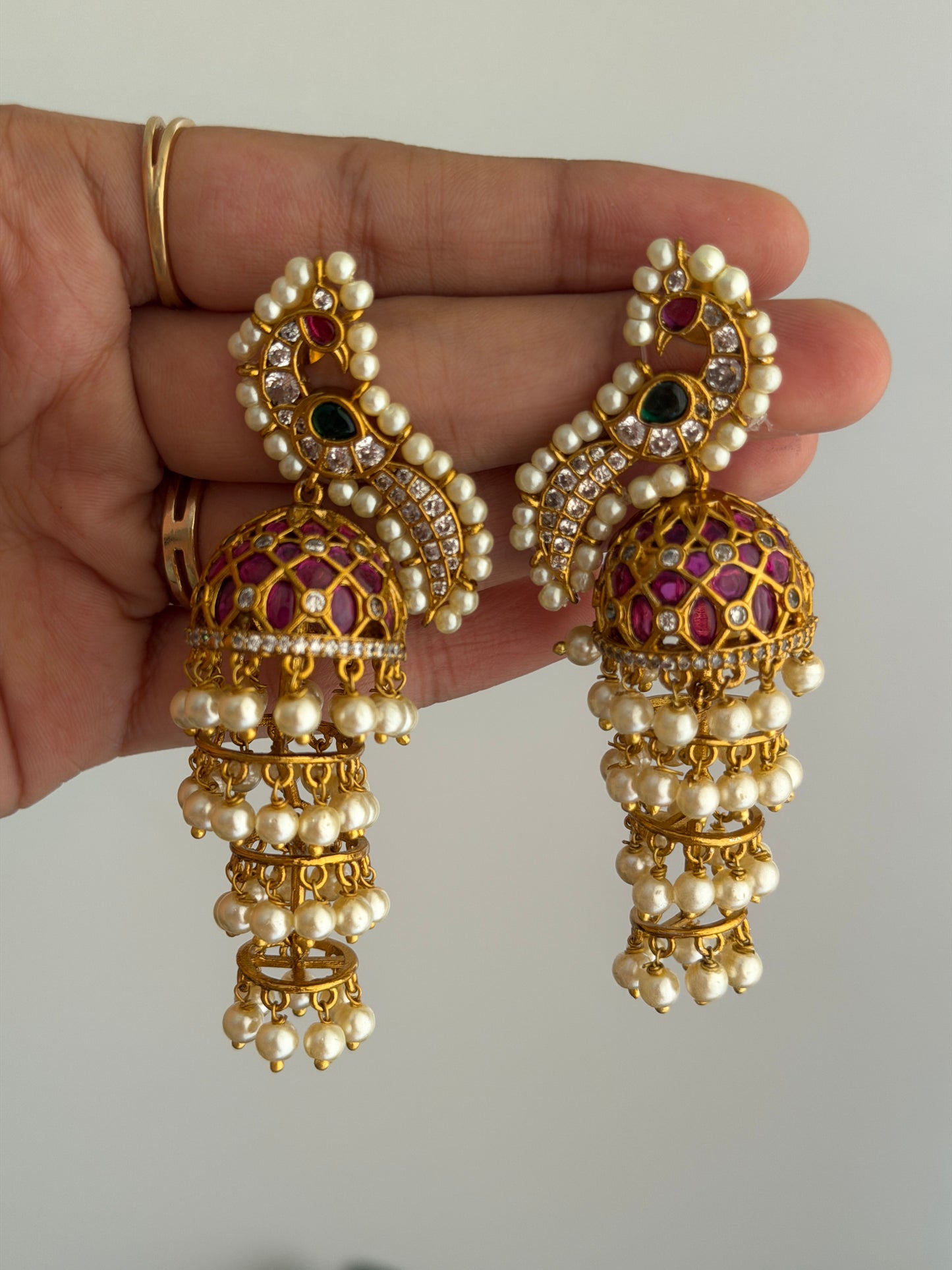 Layered Peacock Jhumka