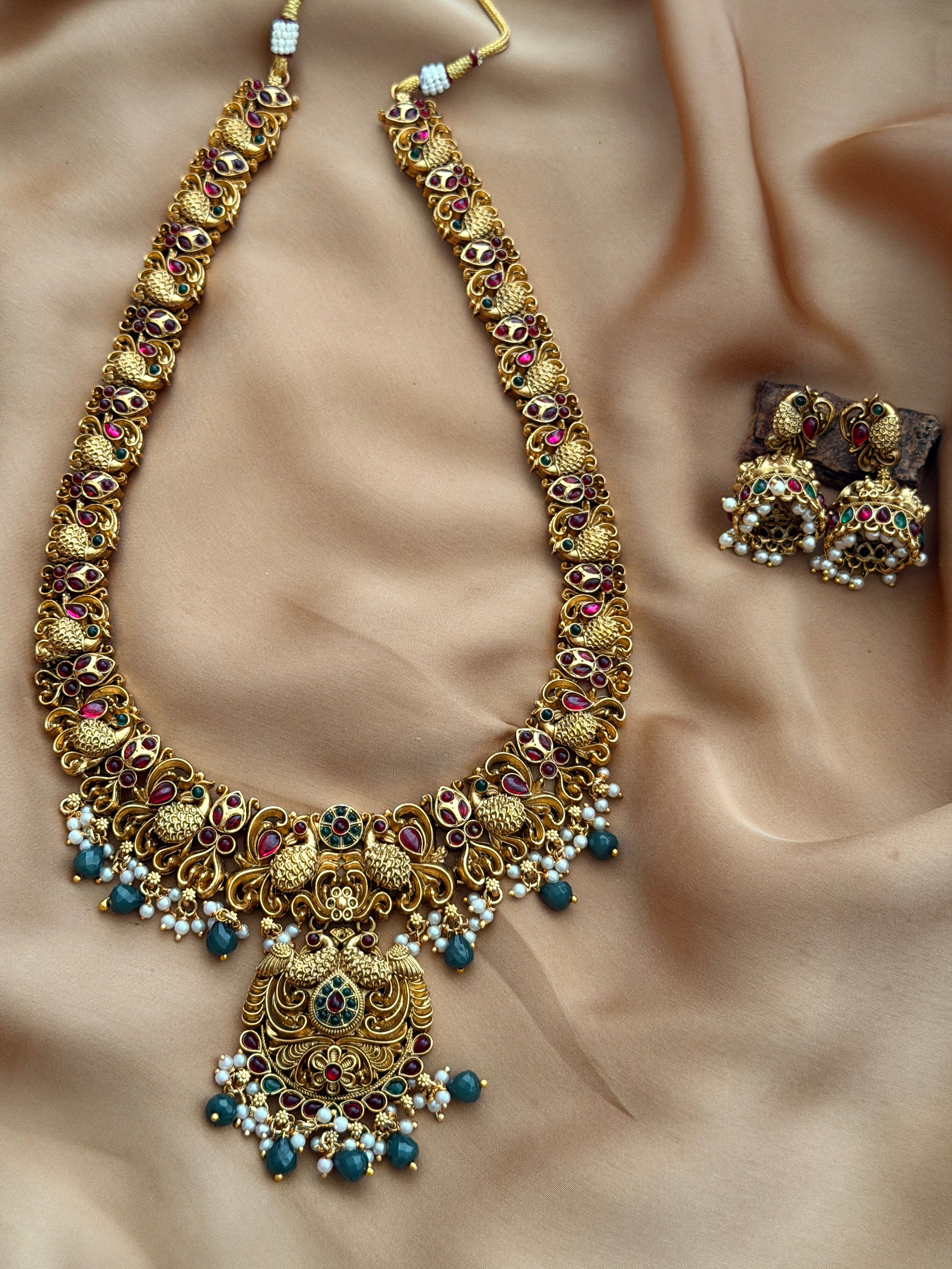 Non Idol Peacock Copper Haaram – Ohbyozy