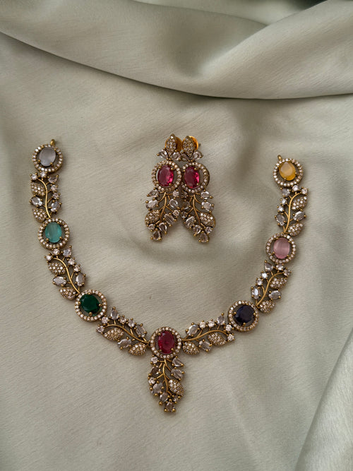 Aarohi Navaratna Necklace