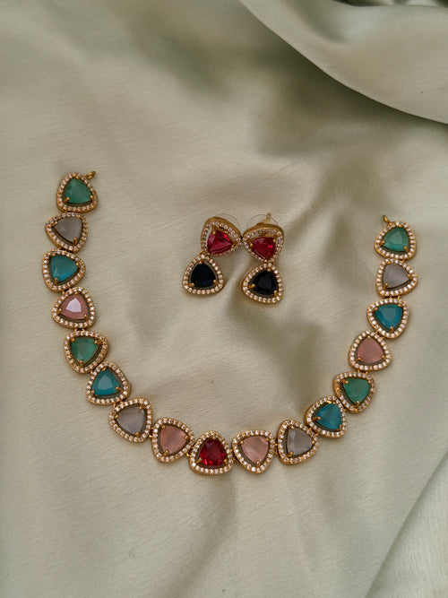 Aikya Triangle Stone Necklace
