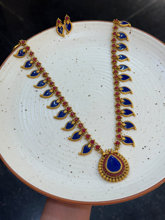 Sapphire Palakka Haaram set